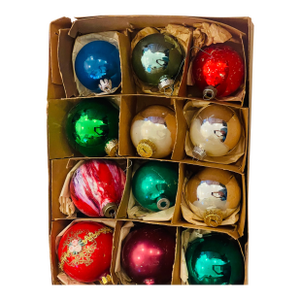 1950 Th American Glass Christmas Ornaments Box