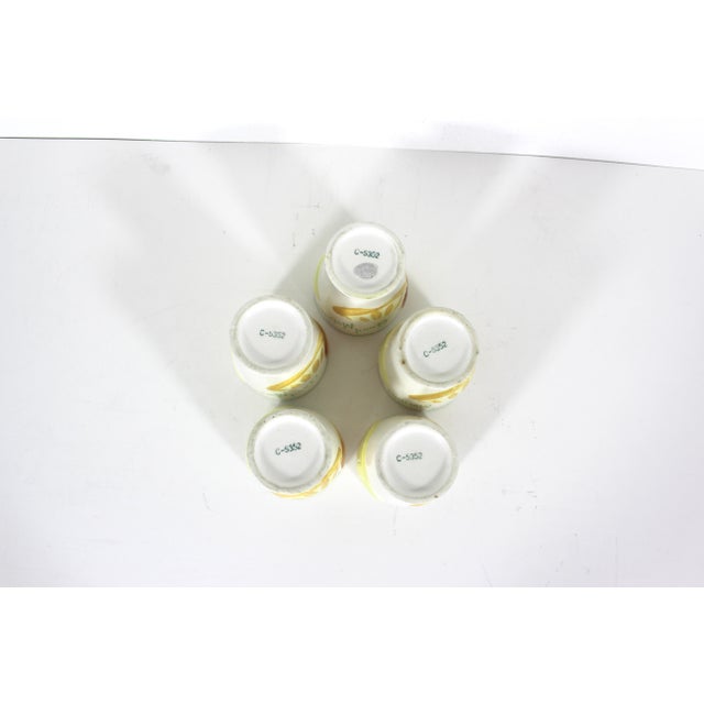1950s 1950’s Ceramic Orange Juice Cups Set of Five For Sale - Image 5 of 13