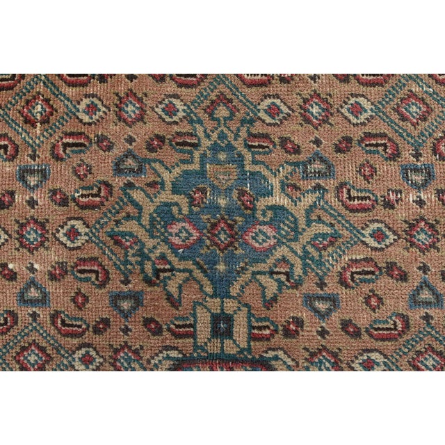 Tabriz Rug 8'1'' X 10'7'' Pink Wool Vintage Distressed Hand-Knotted Carpet For Sale - Image 9 of 15