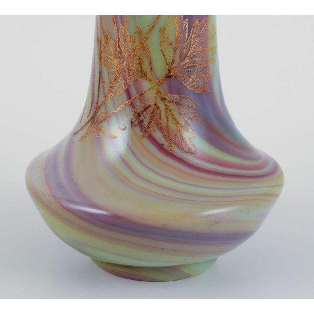 French Art Glass Vase with Hand-Painted Marble Decoration from Sevres For Sale - Image 5 of 7