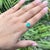 14k Gold Statement Oval Emerald & Diamond Cluster Engagement Ring Size 4 For Sale In New York - Image 6 of 15