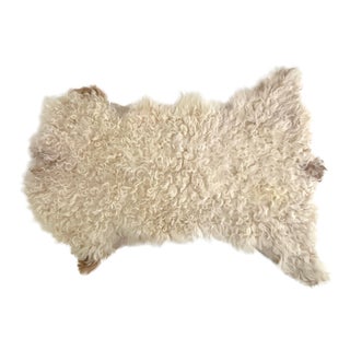 Natural Spanish Curly Sheepskin Hide Throw For Sale