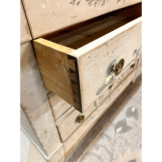 Antique White Early 20th Century Antique Hand Painted French Chest of Drawers For Sale - Image 8 of 13