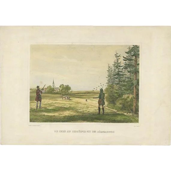 Müller & Sandmann, Patridge Hunting, 1880, Paper For Sale