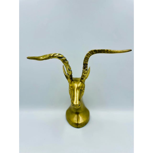 Mid 20th Century Regency Style Brass Gazelle Bookends - a Pair For Sale - Image 9 of 13