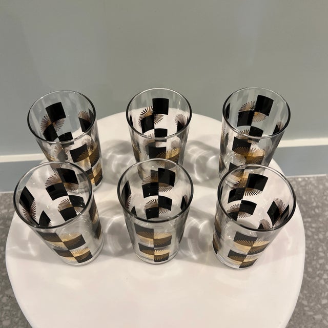 Mid 20th Century Retro Highball Glasses- Set of 6 For Sale In Miami - Image 6 of 7