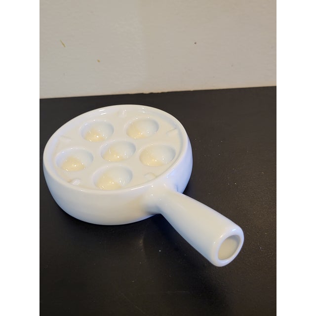 1990s 1990s White Porcelain Escargot Baking Dish France For Sale - Image 5 of 11