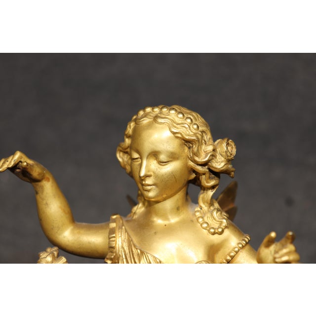 French Louis XV Style Bronze Ormolu Mantle Clock With Sevres Style Plaques For Sale - Image 14 of 17