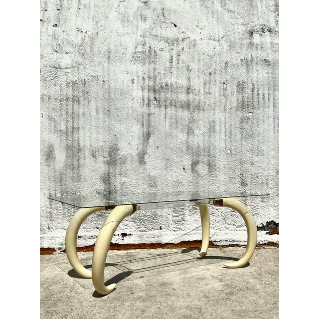 Vintage Regency Tusk Pedestal Dining Table For Sale - Image 11 of 12