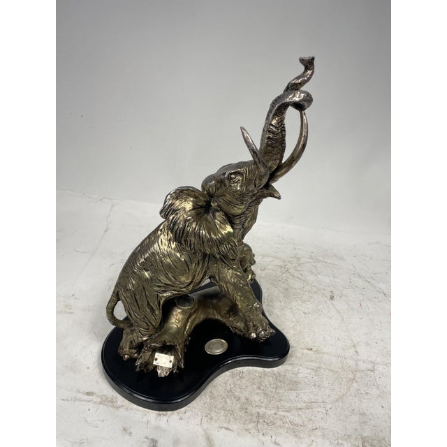 1970s Silver-Plated Elephant Sculpture, 1970s For Sale - Image 5 of 16