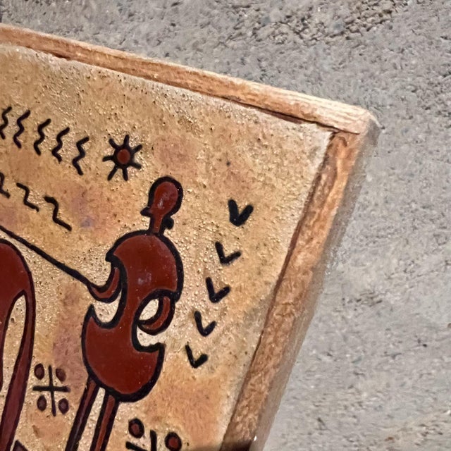 Mid-Century Modern 1970s Wall Art Terracotta Tile Greek Horse Chariot Angelos Tsakirakis For Sale - Image 3 of 8