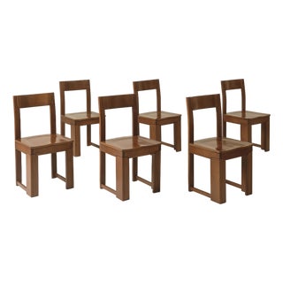 Italian Modernist Dining Chairs, Set of 6, 1970s For Sale