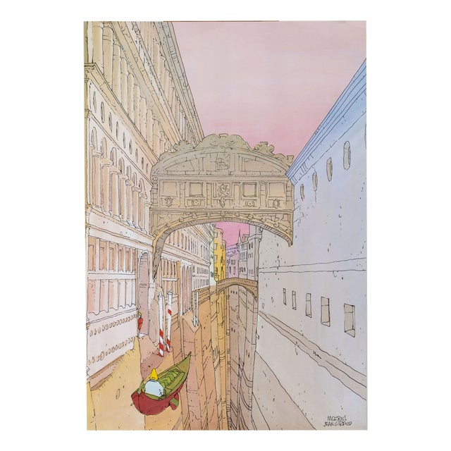 The Bridge of Sighs Poster by Moebius, 1980s For Sale