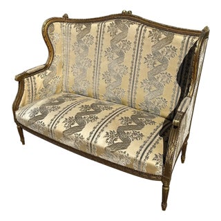 19th Century Fine French Louis XVI Giltwood Sofas or Settees For Sale