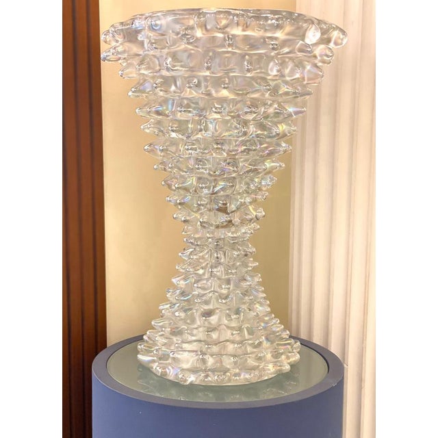 Large Murano Glass Iridescent Rostrato Table Lamp, 1980 For Sale - Image 6 of 15