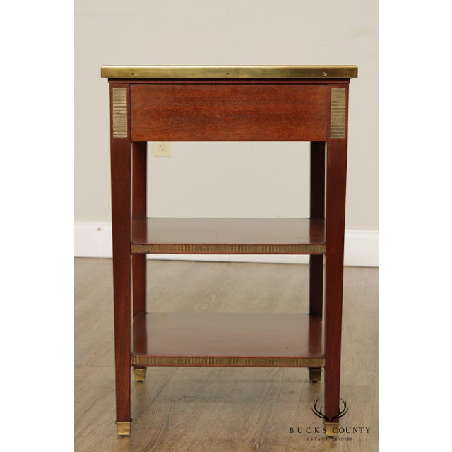 Mid 20th Century Edward Garratt Directoire Style Mahogany Marble Top Side Table For Sale - Image 5 of 13