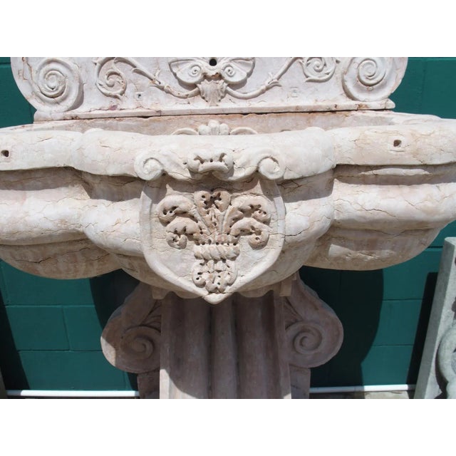 Monumental Italian Wall Fountain in Carved Verona Rossa Marble, Early 1900s For Sale - Image 11 of 12