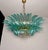 Mid-Century Modern Murano Style Original Palmette Two Levels 82 Turquoise Glasses Chandelier For Sale - Image 3 of 8