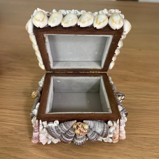 Mid 20th Century Vintage Mid Century Shell Encrusted Box For Sale - Image 5 of 7
