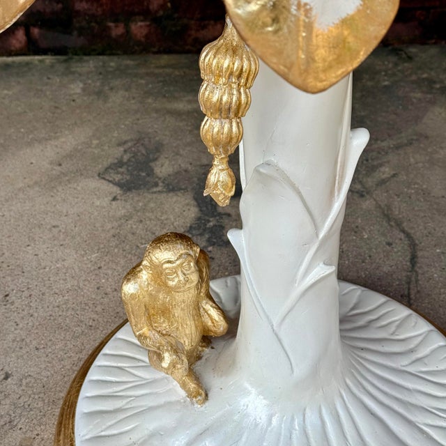 Late 20th Century Palm Beach Regency Parcel Gilt Monkey and Palm Tree Dining Table -Newly Painted For Sale - Image 10 of 12