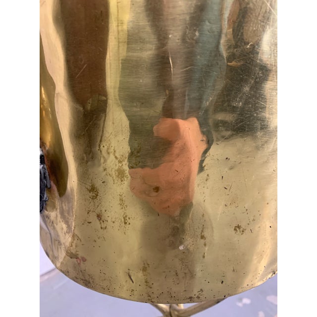 Antique Dutch Brass Coffee Pot and Trivet For Sale - Image 9 of 13