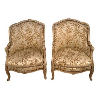 A Pair of French Louis XV 19 Century Os De Mouton Armchairs For Sale