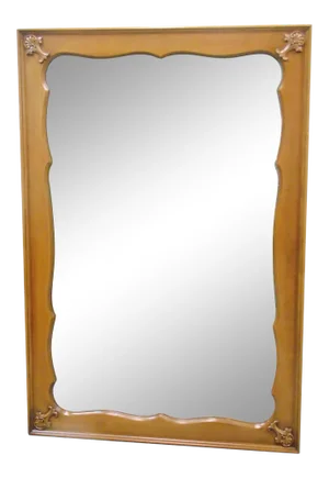 French Style Carved Scalloped Fruitwood Mirror