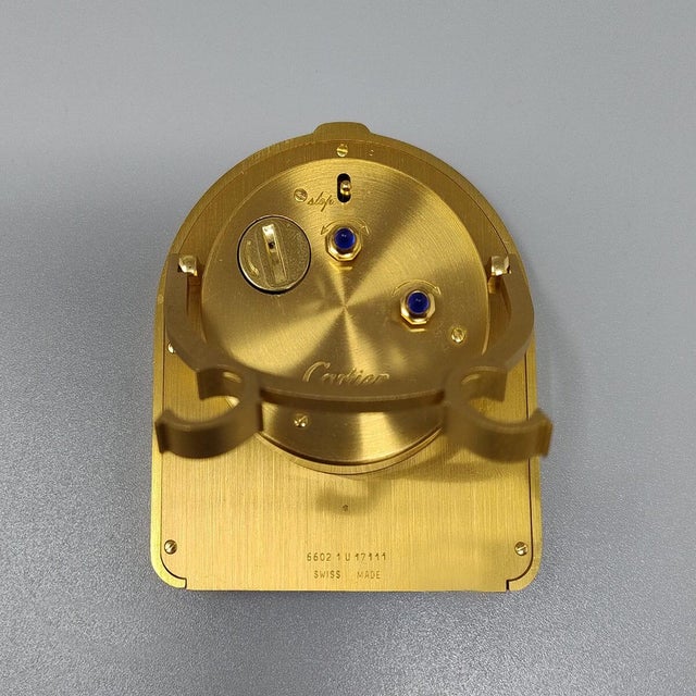 Romane 18k Gold Plated Travel and Desk Alarm Clock by Cartier, 1980s For Sale - Image 7 of 13