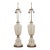 Pair of Mid 20th Century Italian White and Clear Glass Murano Style Lamps For Sale
