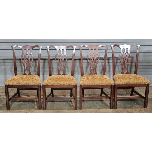 Set of Late 20th Century 8 Councill Chippendale Style Solid Mahogany Dining Chairs For Sale In Cleveland - Image 6 of 14