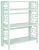 3 Tier Low Trellis Fretwork Bookcase, Aqua Smoke For Sale