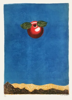 1975 Fred Zeller Earth Landing on the Moon Lithograph