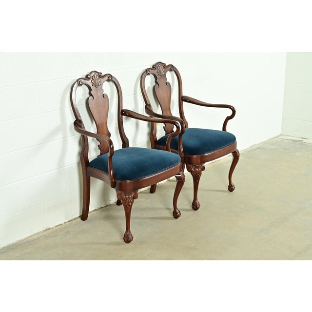 Smith & Watson Smith & Watson Georgian Carved Mahogany Armchairs, Pair For Sale - Image 4 of 14