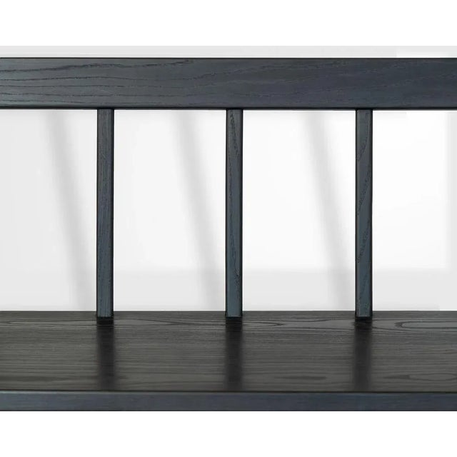 Ebony Modern Shaker Windsor Style Bench in Blackened Ash For Sale - Image 8 of 9