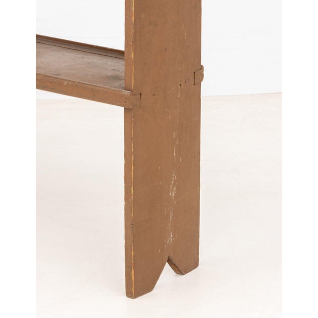 19th Century American Brown Painted Two-Tier Console Table For Sale - Image 5 of 7