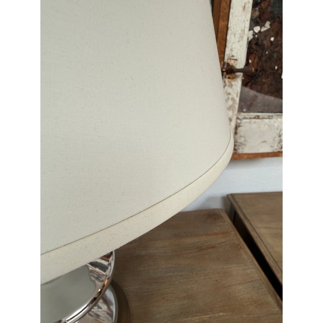 Chrome + Brass Modernist Table Lamp For Sale - Image 12 of 12