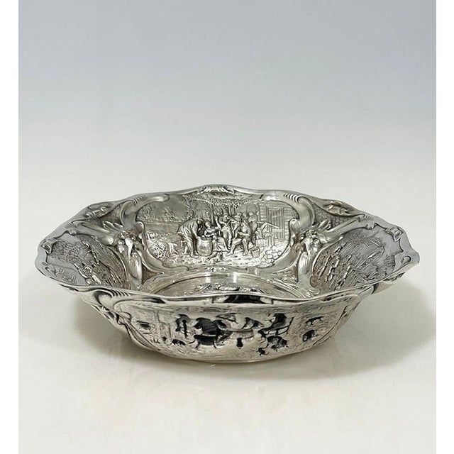 Dutch Silver Oval Bowl by Schoorl / Krot, Amsterdam, 1928 For Sale - Image 3 of 16