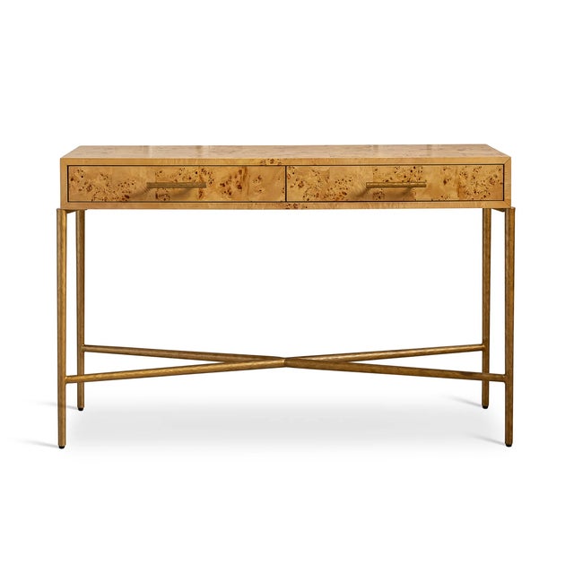 Name: Monarch Burlwood ConsoleSKU: AFDS-463-01Size: 31"H x 48"W x 15"D The monarch burlwood console is the modern, yet...