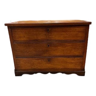 Antique Walnut 3 Drawer Chest For Sale