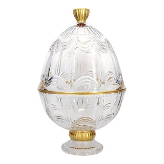 Mid-20th Century French Cut Crystal / Gilt Cold Liquor Cave For Sale