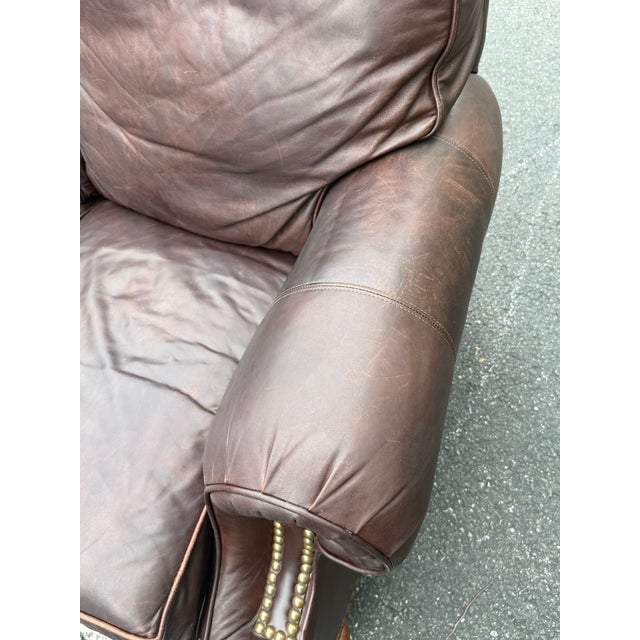 Wesley Hall of Hickory Galleries Rolled Arm Leather Sofa For Sale In New York - Image 6 of 12