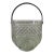 1950s Glass Ice Bucket With Handle + Stainless Tongs- 2 Pieces For Sale