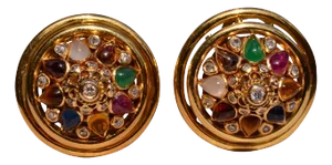 The Karratha: Ladies Signed Multi-Gem Princess Earrings, 2 Pieces