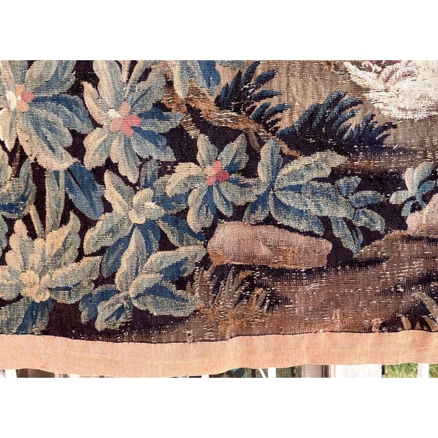 Antique Verdure Tapestry – Large Bird & Prey Scene For Sale - Image 4 of 10