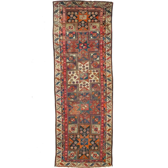 Star Kazak Antique Runner Rug 3.6 x 11 For Sale - Image 4 of 4