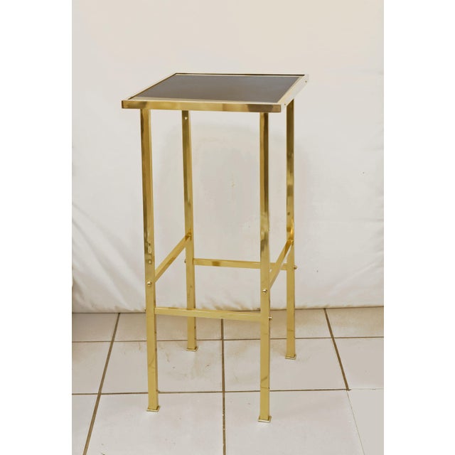Art Nouveau Brass Table Art Nouveau brass side table/plant stand, circa 1910. Rectangular table. Oak veneered tabletop,...