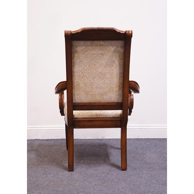 Bernhardt Furniture Traditional Neoclassical Revival Mahogany Toned Upholstered Dining Arm Chair For Sale In Kansas City - Image 6 of 10