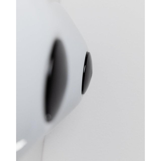 Black Vintage White and Black Murano Glass Wall or Ceiling Lamps, Italy, 1980s, Set of 2 For Sale - Image 8 of 11