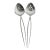 Vintage Venetia Oneida 2 Piece Serving Spoon Set Mid Century Modern Stainless Steel Atomic, Hostess Spoons Black Silver For Sale