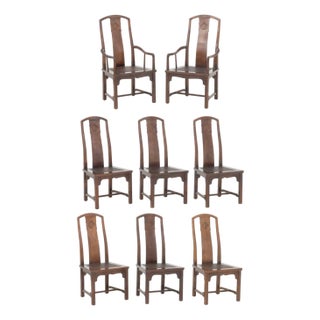 Henredon Chinese Style Mahogany Dining Chairs, 8 For Sale